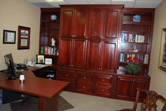 custom office cabinets hickory stained cherry formica countertops